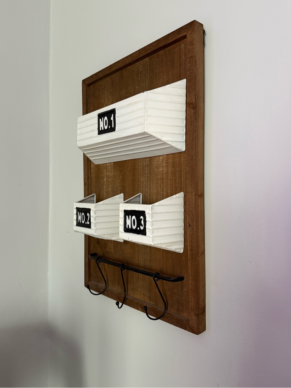 WOOD & METAL | wall organizer with hooks